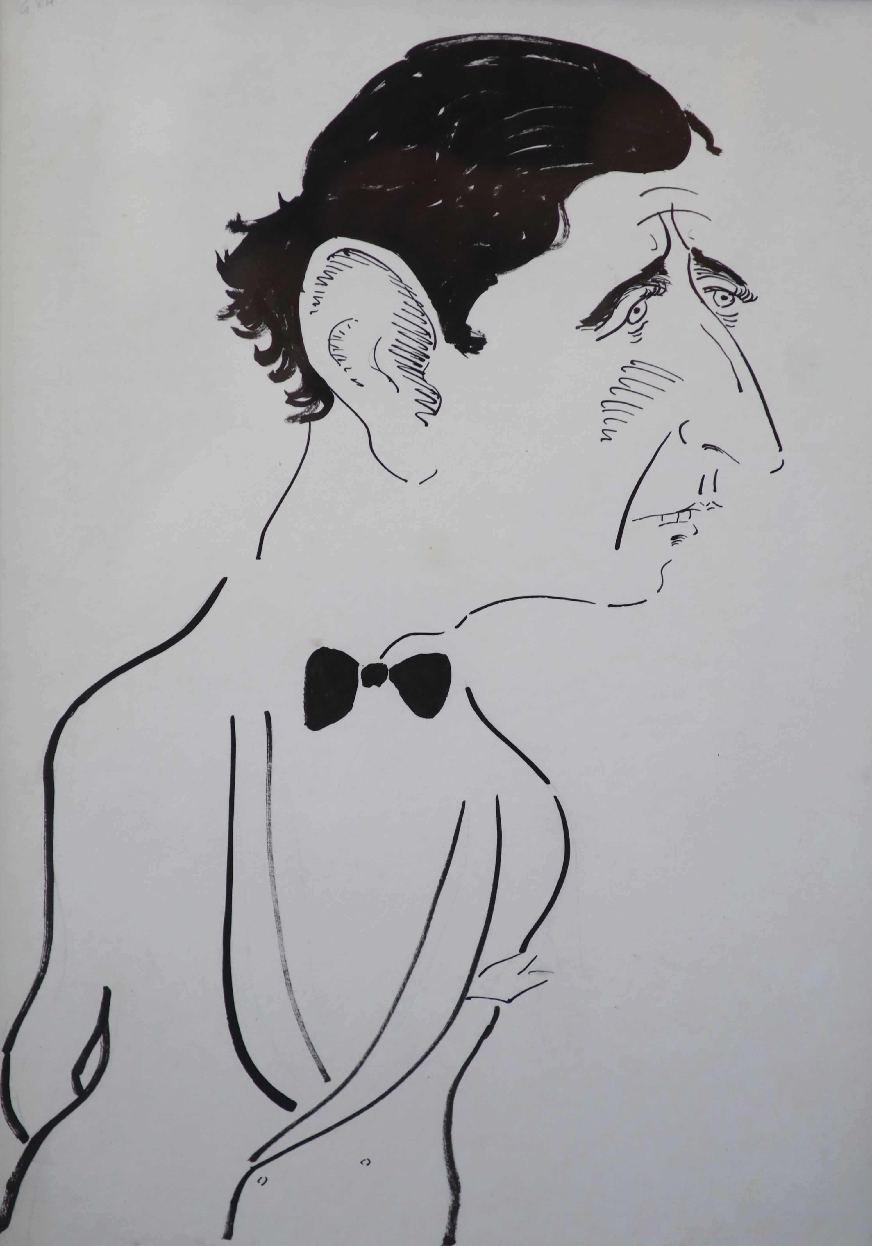 Mark Boxer (Marc) b.1931, The Prince of Wales, 1981, Pen, brush and ink, 42 x 29.5cm.